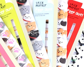 Dog and cat paw cute divider notepads, tiny animal notepads, peep out cat paw notepads, cute peed out dog, cat, panda note pad