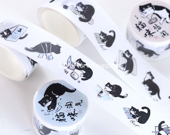 200 pcs cute cat stickers washi tape roll, cartoon cat die cut stickers washi tape, Kawaii cat washi tape rolls for scrapbooking