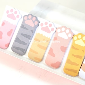 Cute cat paw divider notepads, cute paw notepads, peep out cat paw notepads, kawaii stationery, 20 sheets x 6