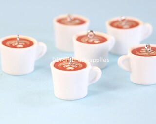 Gzrlyf Ciondoli A Clip A Forma Di Tazza Da Caffè – 1,5x1 Cm – Regalo Per Amanti Del Caffè – Fai Da Te Gioielli E Orecchini