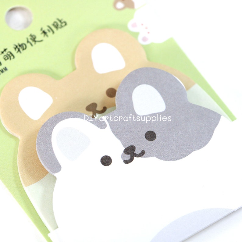 Cute Animal Sticky Notepads, Rabbit Sticky Notepads, Bear Sticky ...