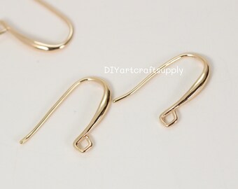 6 pcs lot gold plated brass earrings hooks earrings findings, DIY earrings accessories, jewelry making supply