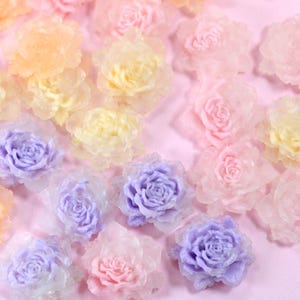 30 pcs lot mix color rose flower resin cabochons for earrings making, DIY jewelry, sweet rose resin cabochons, no holes