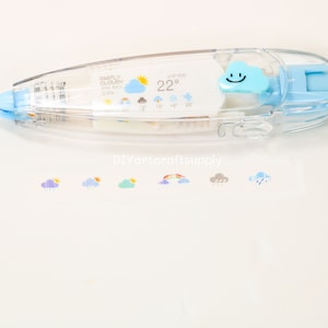 Süßer Washi Tape Stift mit Mini Cartoon Muster Dekoration, dekoratives Korrekturband süßes mini Washi Tape Stift 6 mm x 4 m Cloud