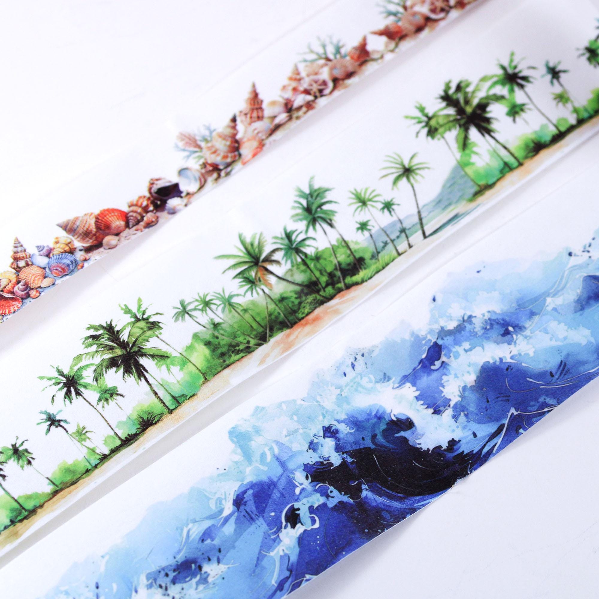 12 Rouleaux Ruban Adhésif Washi Plantes Vertes Feuille De Palmier Ruban De Masquage Décoratif à Motifs Multiples Autocollants En Papier Washi Japonais