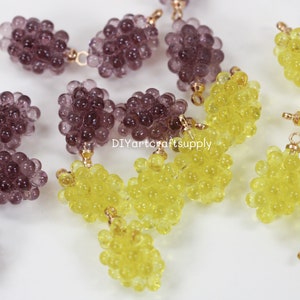 6 pcs lot resin grape charms for DIY jewelry making, cute resin grape fruit charms for children jewelry making