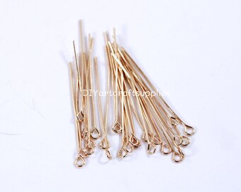 50 BALL HEAD PINS 50mm x 0.6mm GOLD PLATED JEWELLERY MAKING – The Bead Selection