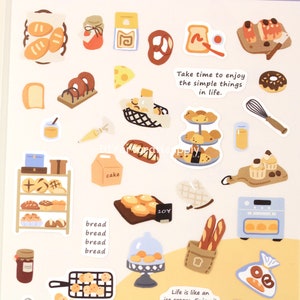 Bread lover stickers, Bakery stickers, food stickers, kawaii stickers, bread illustration stickers, scrapbook stickers