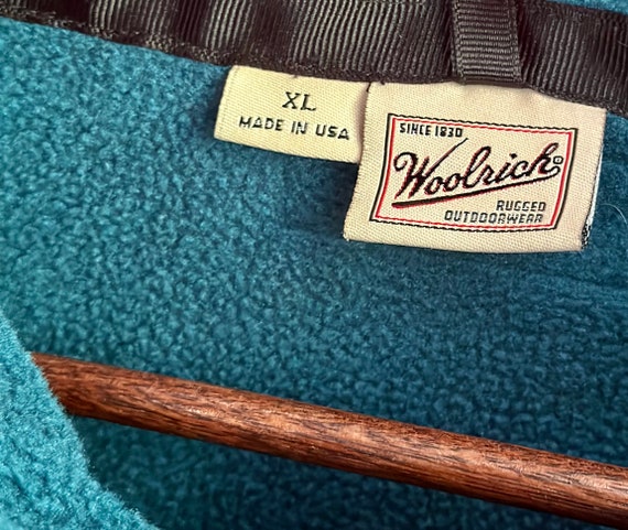 Vintage 90s Woolrich Zip-Up Pullover Fleece Jacke… - image 2