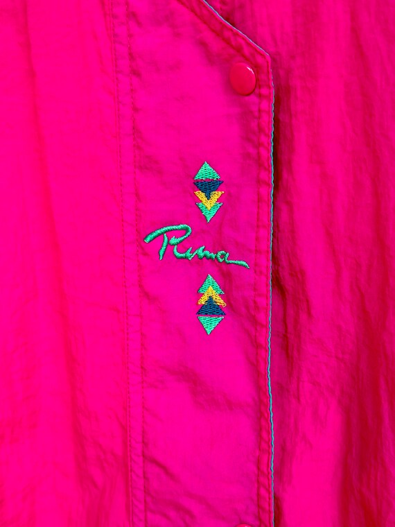 Vintage Puma Hot Pink & Teal Full Zip Jacket Retr… - image 5