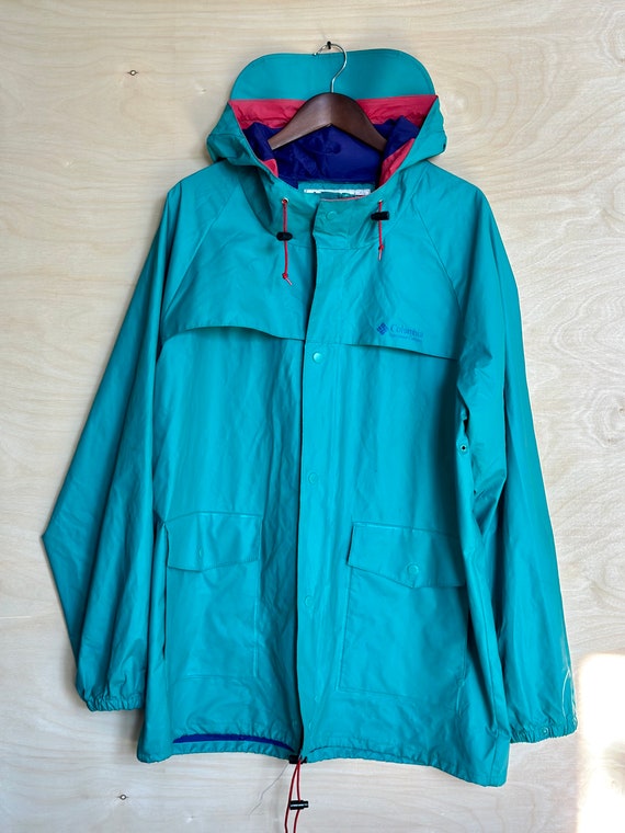 Vintage Columbia Teal Pink Purple 90s 80s Retro Ja