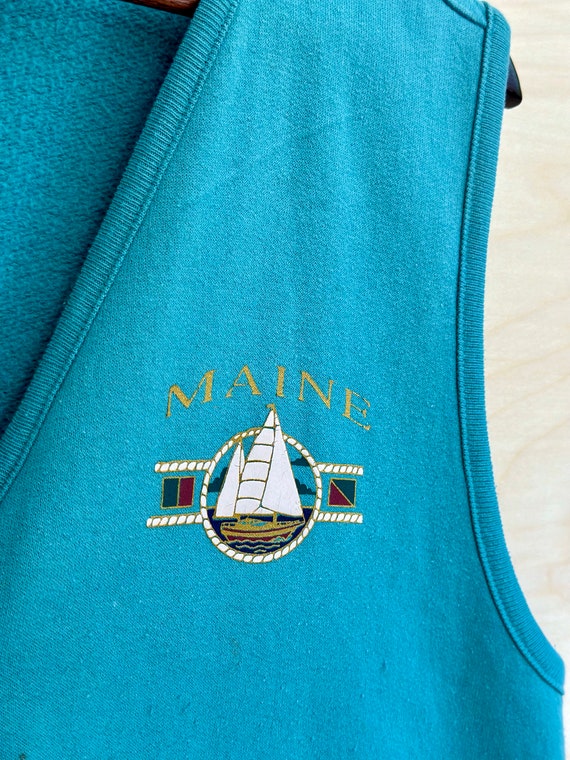 Vintage Gopher Sport Vest Maine Teal Retro Downea… - image 3