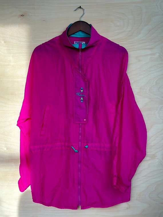 Vintage Puma Hot Pink & Teal Full Zip Jacket Retr… - image 1