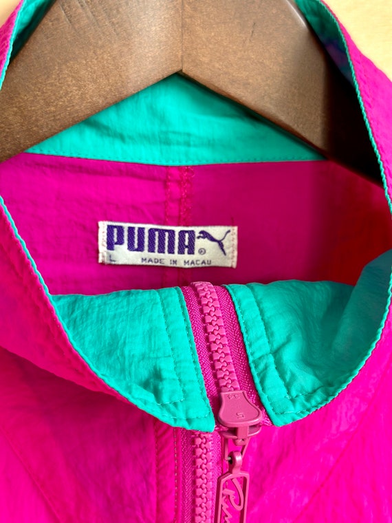 Vintage Puma Hot Pink & Teal Full Zip Jacket Retr… - image 4