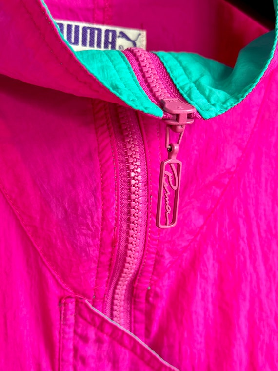 Vintage Puma Hot Pink & Teal Full Zip Jacket Retr… - image 3
