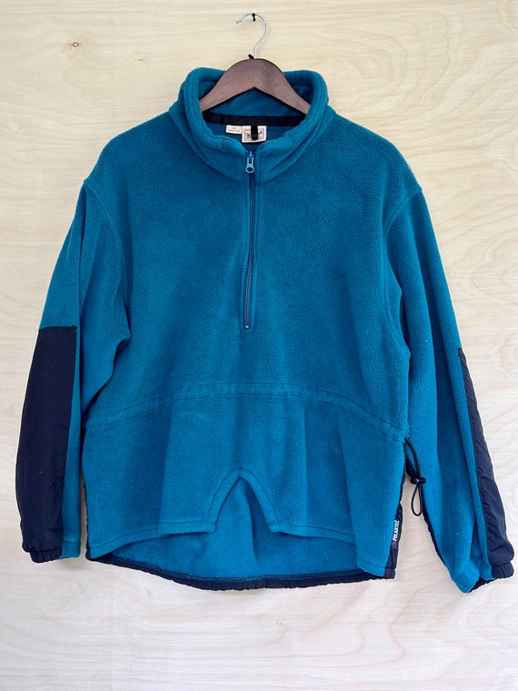 Vintage 90s Woolrich Zip-Up Pullover Fleece Jacke… - image 1