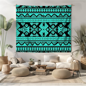 Native American Wall Tapestry Southwestern Aztec Wall Art Tribal Print Wall Art Ethnic Art Aesthetic Indigenous Bedroom Living & Dorm Decor