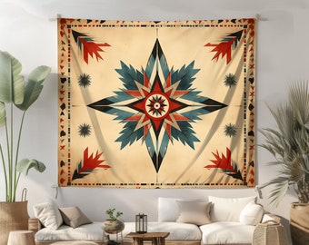 Native Aztec Design Wall Tapestry Tribal Art Aesthetic Tribal Wall Art Boho Wall Hanging Southwestern Home Decor Living Bedroom Dorm Gift