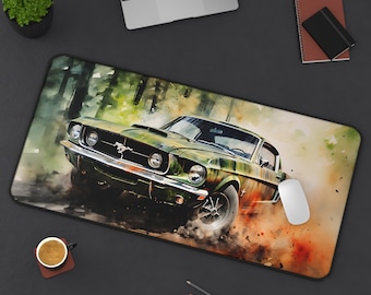 Classic Ford Mustang Desk Mat Vintage Car Mousepad Retro Car Desk Mat Muscle Car Mousepad Car Desk Pad Home Office Desk Decor Office Gift