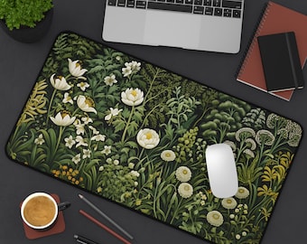 Wild Flowers Desk Mat, Floral & Botanical Mouse Pad, CottageCore Workspace Decor, Nature-Inspired Large Desk Mat
