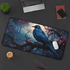 Alfombrilla de escritorio gótica Raven, alfombrilla de escritorio de biblioteca de Academia oscura, alfombrilla de escritorio gótica grande, alfombrilla de ratón gótica, alfombrilla de escritorio gótica, alfombrilla de ratón oscura, alfombrilla de escritorio de bruja