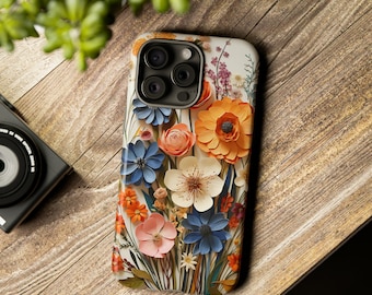 Aesthetic Wildflower Phone Case Phone Case For iPhone 15 14 13 Pro Max 12 Mini XR Galaxy S23 S22 3D Spring Floral Cottagecore Botanical