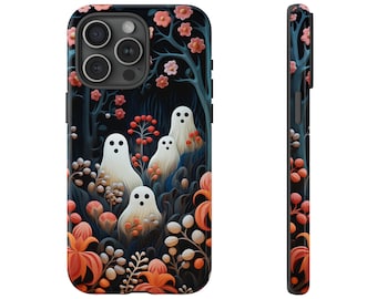 Cute Ghosts Floral Phone Case Halloween Phone Case Spooky Season iPhone | Pixel | Samsung