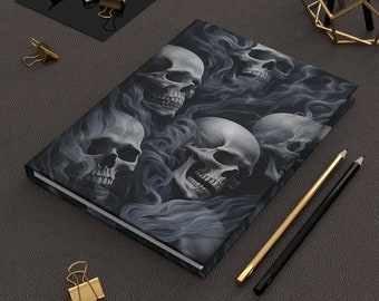 Skull Smoke Notebook Skull Hardcover Journal Gothic Skulls Notebook