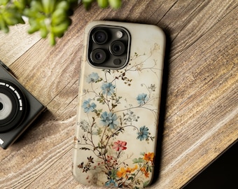 Retro Floral Cottagecore Phone Case Delicate Boho Florals Retro Flowers iPhone Samsung