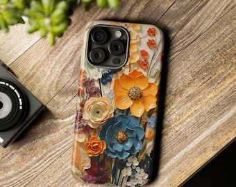 Aesthetic Wildflower Phone Case Phone Case For iPhone 15 14 13 Pro Max 12 Mini XR Galaxy S23 S22 3D Spring Floral Cottagecore Botanical