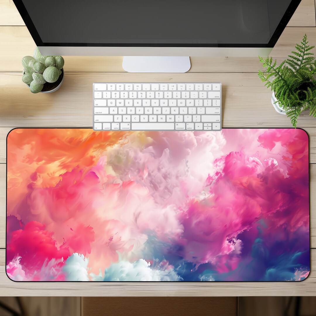 Pastel Clouds Desk Mat Misty Clouds Mousepad Abstract Mouse Pad Pastel ...