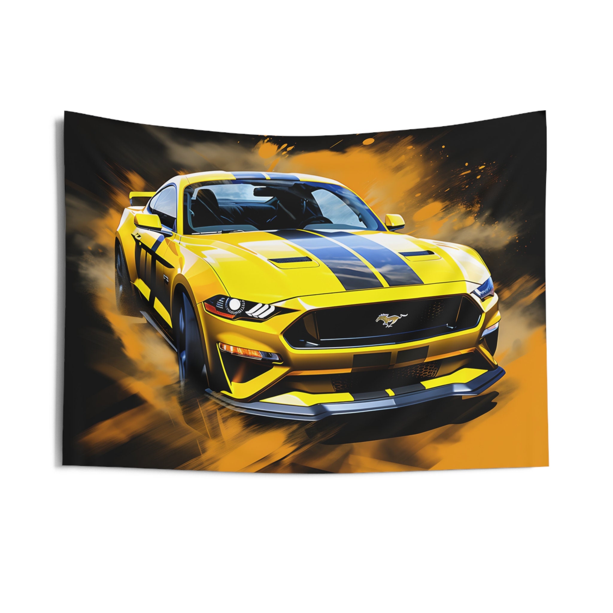 Ford Mustang Wall Tapestry Muscle Car Wall Hanging Racing Car Wall Art ...