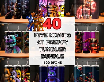 Five Nights At Freddy's 20oz Skinny Tumbler Wrap Png, Five Nights At F –  Drabundlesvg
