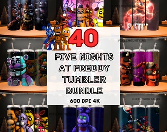 Five Nights At Freddy's 20oz Skinny Tumbler Wrap Png, Five Nights At F –  Drabundlesvg