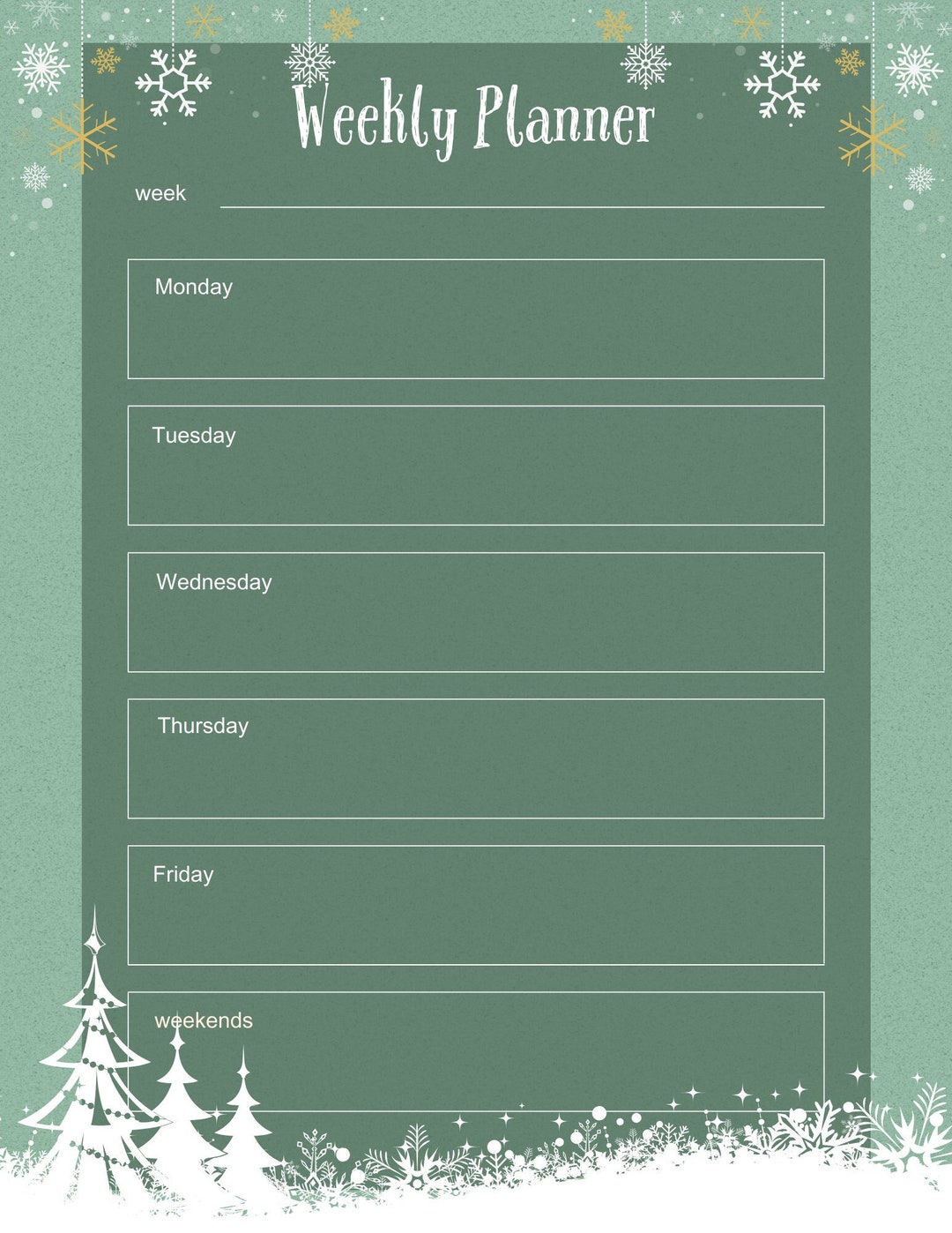 Christmas Weekly Planner Printable Etsy Christmas Weekly Planner Printable Etsy