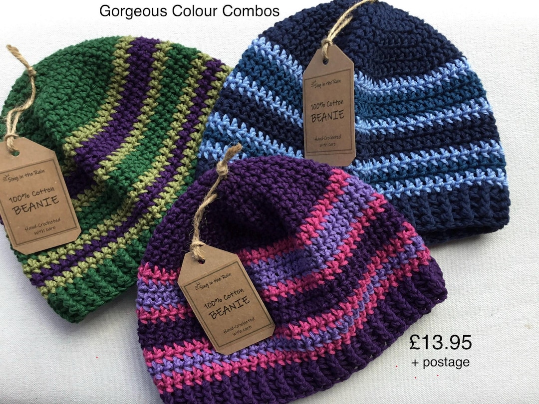 Spring Beanie Lightweight Cotton Beanie - Spring/summer/autumn/festival - Etsy UK