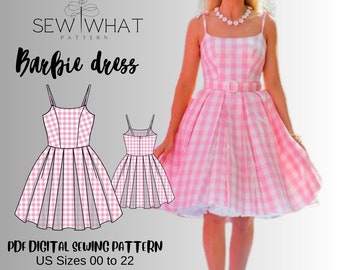 Barbie dress sewing pattern|women pdf dress sewing pattern 13 sizes