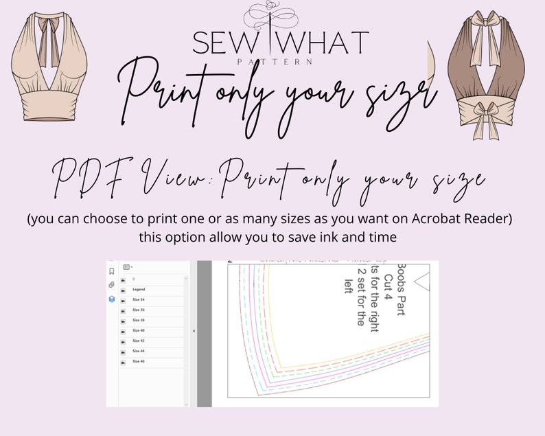Halter crop top sewing pattern| women sewing pattern crop top sewing pattern easy sewing pattern image 4