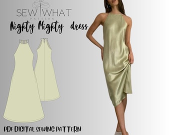 Nighty Mighty dress patten|women dress sewing pattern|pdf sewing pattern|silky dress pattern|sexy dress pattern| simple easy dress pattern