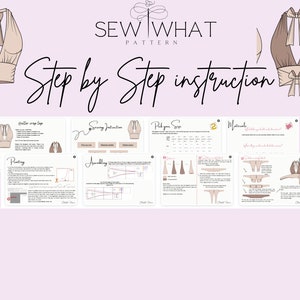 May include: A step-by-step sewing instruction guide for a halter crop top pattern. The guide includes instructions for cutting, assembling, and sewing the top. The pattern is available in multiple sizes.