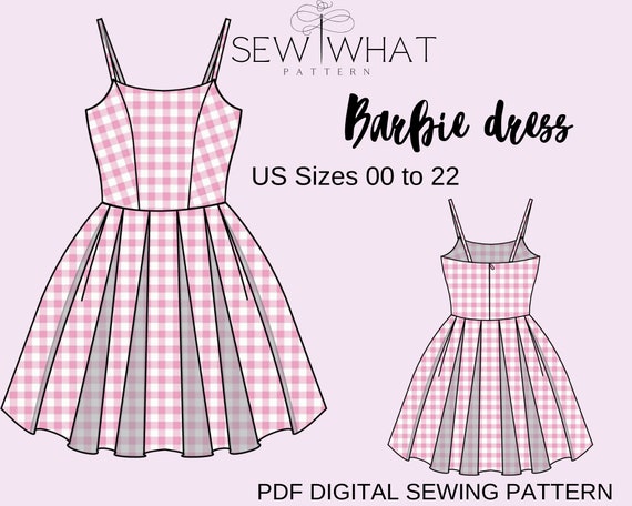 Barbie Dress Pattern PDF Sewing Pattern Digital Pattern 13sizes 50's Dress  women Sewing Patternbarbie Movie Dress Costume -  Norway