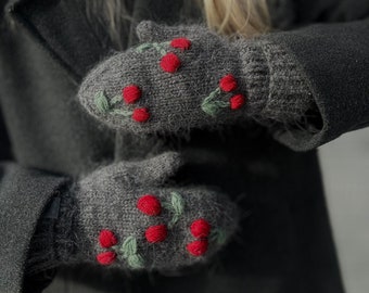 Knitting mittens/ handmade mittens for woman, fingerless mittens