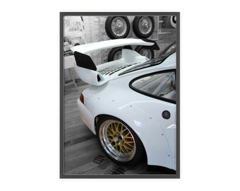 Porsche Poster with Wooden Frame (High Quality)