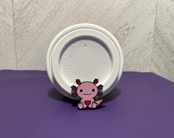 Reusable AXOLOTL Coffee Stopper!  LIMITED SERIES - Seals into cup lid - Avoid Spills