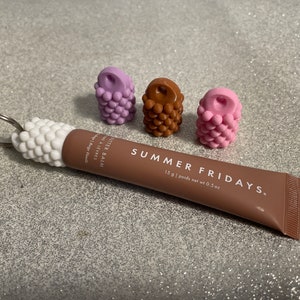 Summer Fridays Bubble Keychain Cap Replacement cap for Summer Fridays lip balm holder ChapCaddie Chapstick Holder Keyring Included image 6