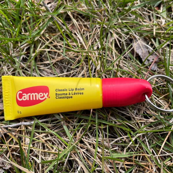 Carmex Keychain Cap - Replacement cap for Carmex lip balm holder - ChapCaddie Chapstick Holder Keyring Included