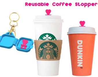 Starbucks Reusable Coffee Stopper Case with Coffee Stopper! Mix and Match - Seals into cup lid - Avoid spills -FREE SHIPPING