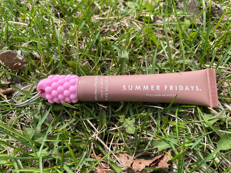 Summer Fridays Bubble Keychain Cap Replacement cap for Summer Fridays lip balm holder ChapCaddie Chapstick Holder Keyring Included image 2