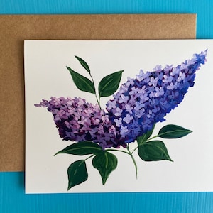 Floral Notecard Set Blank Handmade Greeting Card Set Cottagecore Stationery Whimsical Blank Thank You Card Pack Lilac Blank Flower Note Card