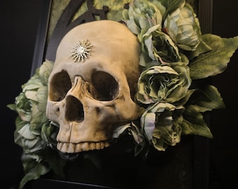 Handmade Skull Nature gothic home accessories dark academia victorian gothic interior three dimensional wall art wall art medieval baroque
